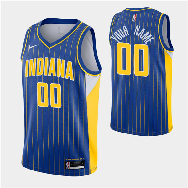 Men's Indiana Pacers Active Player Custom 2020-21 Royal City Edition Stitched NBA Jersey Men's Indiana Pacers Active Player Custom 2020-21 Royal City Edition Stitched NBA Jersey